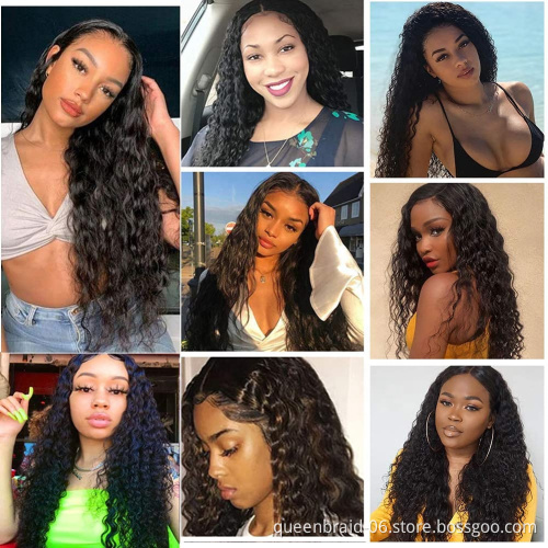 Brazilian Deep Wave Hair 100% Unprocessed Virgin Human Hair extension Bundles Weave Natural Black Color  Remy Jarin Hair Bulk